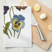 bestickte Parade der Stiefmütterchen Geschirrtuch (Viertel Falte)