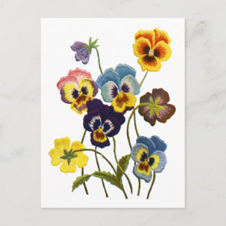 bestickte Parade der Stiefmütterchen Postkarte