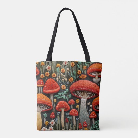 Bestickte Pilze Tasche (Rückseite)