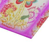Bestickte Pink Palm Glas Schneidebrett (Ecke)
