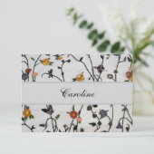 Bestickte Reben flach Danke Karte (Stehend Vorderseite)