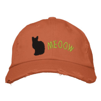 bestickte schwarze Katze Baseballkappe
