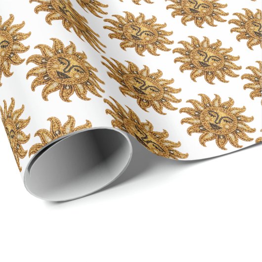 Bestickte Sonne Geschenkpapier (Rolleneckpunkt)