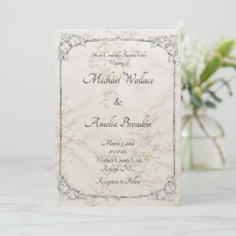 Bestickte Spitze Hochzeit Speichern Sie die Datums Save The Date