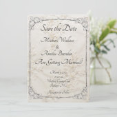 Bestickte Spitze Hochzeit Speichern Sie die Datums Save The Date (Stehend Vorderseite)