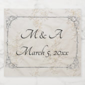 bestickte Spitzen-Hochzeitsfeier Schaumweinetikett (Einzelnes Label)