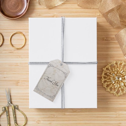 bestickte Spitzen-Hochzeitsmarke Geschenkanhänger