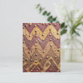 bestickte Stoffpartie mit Goldplaketten Postkarte (Stehend Vorderseite)