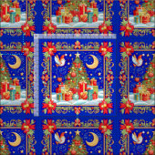 bestickter Christbaum mit Geschenken Stoff (Kachel)