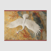 bestickter Kranich und Rote Blüten BW5 Decoupage Seidenpapier (Vorderseite)