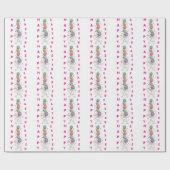 Bestickter Lustiger Hase Ostern  Geschenkpapier (Flach)