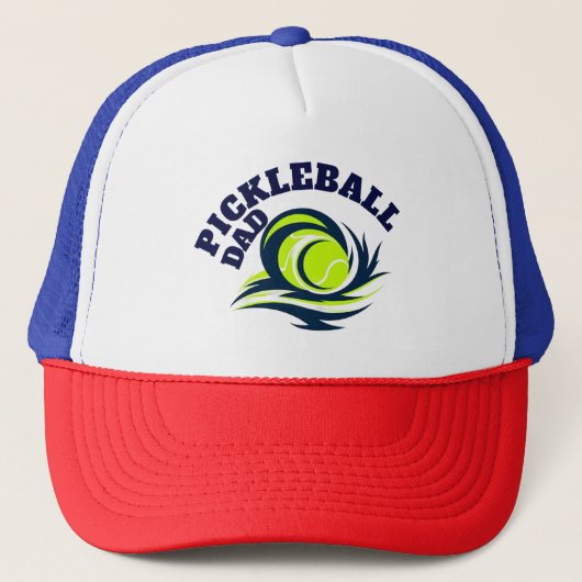 bestickter Pickleball-Vater-Cap, Baseba-Trucker-Hu Truckerkappe (Vorderseite)