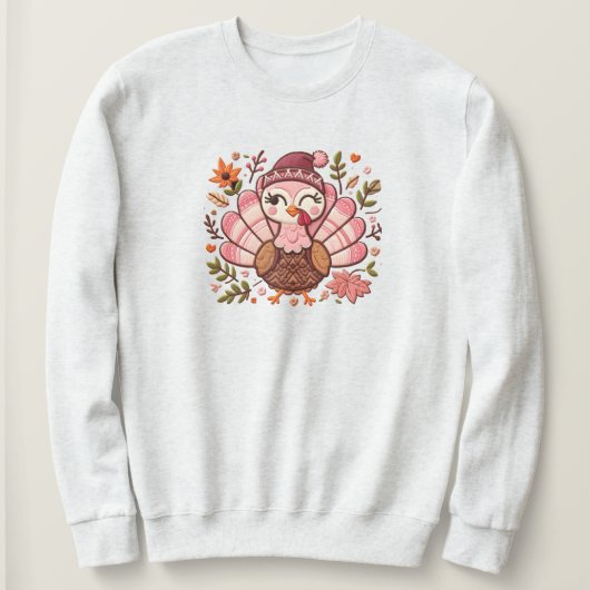 bestickter türkischer Erntedank Sweatshirt (Design vorne)