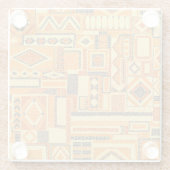 Besticktes Bohemian-Patchwork-Nahtloses Muster Glasuntersetzer (Rückseite)