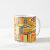 Besticktes Bohemian-Patchwork-Nahtloses Muster Kaffeetasse (VorderseiteRechts)