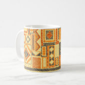 Besticktes Bohemian-Patchwork-Nahtloses Muster Kaffeetasse (Vorderseite Links)