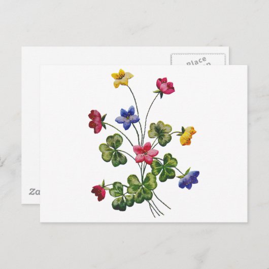 besticktes farbiges Holz Sorrel Postkarte (Vorne/Hinten)