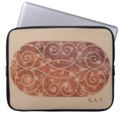 Besticktes Filigree-Tor Dappled-Rehkitz-Monogramm Laptopschutzhülle (Vorderseite)