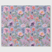 besticktes, florales, nahtloses Muster Geschenkpapier (Flach)