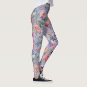 besticktes, florales, nahtloses Muster Leggings (Rechts)