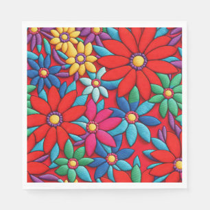 Besticktes Gänseblümchen-Design Serviette