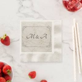 besticktes Hochzeitspapier Napkin Serviette