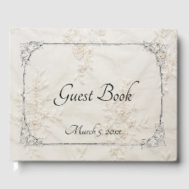besticktes Lace Wedding Guest Book Gästebuch