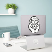 Besticktes Neufundländer-Emblem Aufkleber (Laptop auf Schreibtisch)