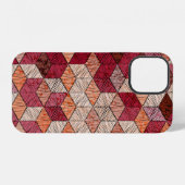 Besticktes Patchwork-Nahtloses Muster. Bohemian. iPhone Hülle (Rückseite (Horizontal))