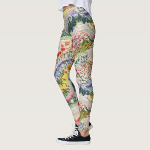 Besticktes Tal im Frühjahr Leggings - Niedlich