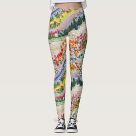 Besticktes Tal im Frühjahr Leggings - Niedlich