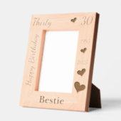 Bestie 30th Birthday Photo frame with name heart Geätzte Rahmen (Links)