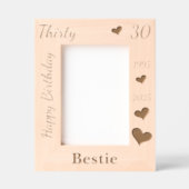 Bestie 30th Birthday Photo frame with name heart Geätzte Rahmen (Vorderseite)