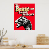 Bestie aus 2000 Fathoms Rhedosaurus Dinosaur Tri Poster (Küche)