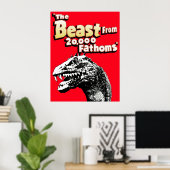 Bestie aus 2000 Fathoms Rhedosaurus Dinosaur Tri Poster (Heimbüro)