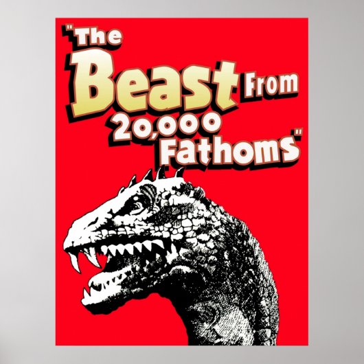 Bestie aus 2000 Fathoms Rhedosaurus Dinosaur Tri Poster (Vorne)