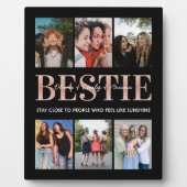 Bestie Best Friend Black Foto Collage Fotoplatte (Vorderseite)