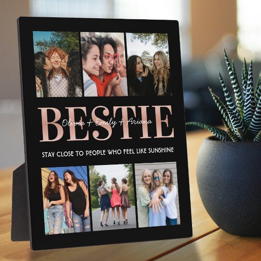 Bestie Best Friend Black Foto Collage Fotoplatte