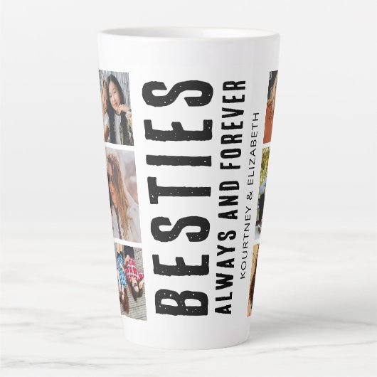 Bestie Best Friend Foto Collage Milchtasse (Vorderseite)