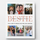 Bestie Best Friend White Foto Collage Plaque Fotoplatte (Vorderseite)