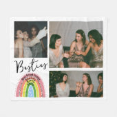Bestie Best Friends Forever Rainbow Foto Collage Fleecedecke (Vorderseite (Horizontal))