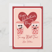 Bestie Best Tea Galentine's Valentine Day Feiertagskarte (Vorderseite)