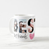 Bestie BESTE FREUNDIN Multi-Foto mit niedlicher He Kaffeetasse (Vorderseite Links)