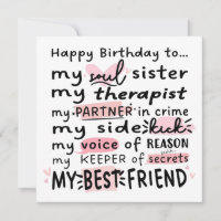 Bestie Birthday Card - Geburtstagskarte für den be