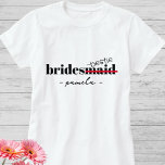 Bestie Bridesmaid Bachelorette T-Shirt<br><div class="desc">Machen Sie Ihr Brautparty mit unserem Personalisierten T - Shirt Bridesmaid Bestie ganz besonders. Zeigen Sie am Junggeselinnen-Abschied Ihren besten Freund Status und Rock-Matching-Shirts an. Ideal für eine lustige und trendige Hochzeitsfeier!</div>
