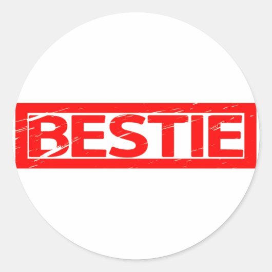 Bestie Briefmarke Runder Aufkleber (Vorderseite)