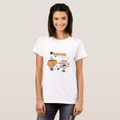 Bestie Cartoon T - Shirt - Niedlicher Kaffee & Mar (Vorne ganz)