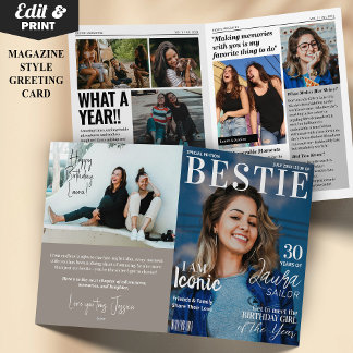 Bestie Custom Birthday Magazine Grußkarte Karte