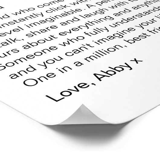 Bestie Definition Poster Beste Freundschaft (Ecke)