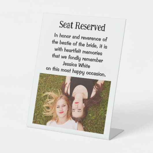 Bestie der Braut-Gedenkstätte Plaque-Zeichen Sockelschild (Vorderseite)